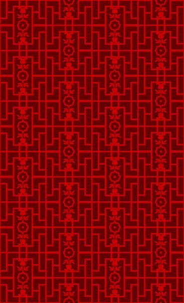 Бесшовный винтажный китайский стиль окна tracery квадратной геометрии цветочный узор фон
. - Вектор,изображение