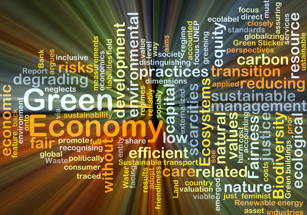 Green economy background concept glowing - Photo, Image