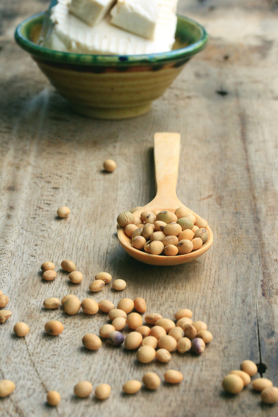 Soybeans and tofu - Photo, Image