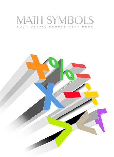 3D renkli matematik sembolleri - Fotoğraf, Görsel