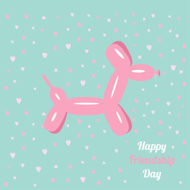 Feliz Dia da Amizade com Balão de Cão
 - Vetor, Imagem