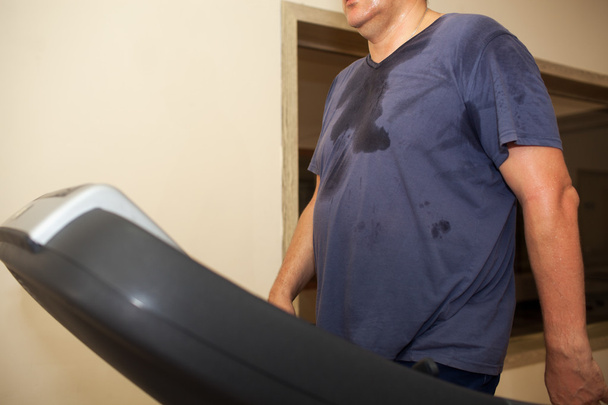 Intensive workout on treadmill, cardio training - Fotoğraf, Görsel