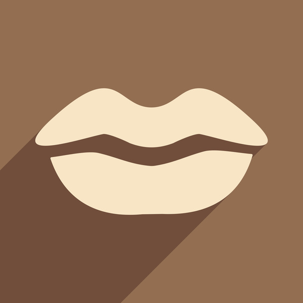 Piso con icono de sombra y labios de aplicación móvil
 - Vector, imagen