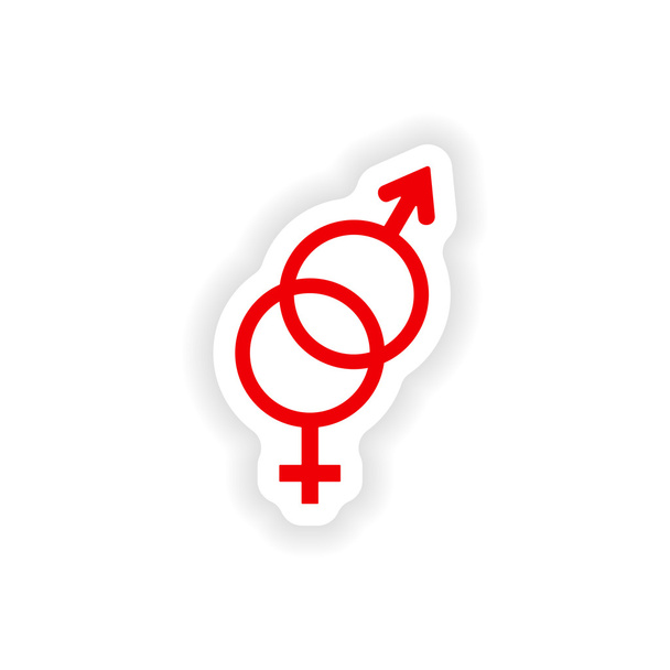 icône autocollant conception réaliste sur l'égalité du papier des sexes
 - Vecteur, image