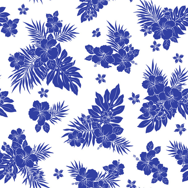 Hibiscus flower pattern - Vettoriali, immagini