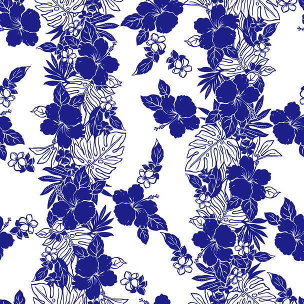 Hibiscus flower pattern - Wektor, obraz