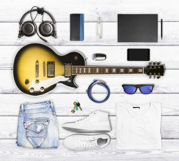 Guitar, wear and accessories - Valokuva, kuva