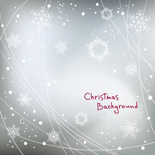 Abstract Christmas vector background with snowflakes - Vettoriali, immagini