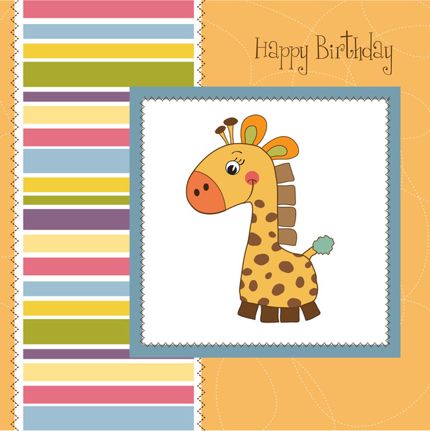 Birthday card with giraffe - Foto, Imagem