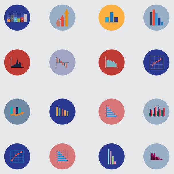 Graphs, pie charts. Items for business, statistics and reports. Flat  - Vector, afbeelding