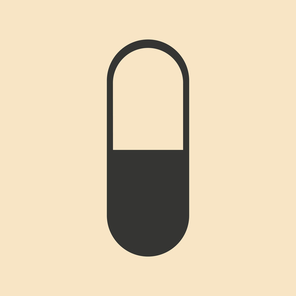 Plat in zwart-wit mobiele toepassing medische pillen - Vector, afbeelding