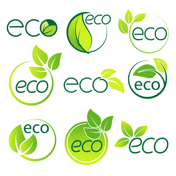 Ecology  logo symbol set vector - Wektor, obraz