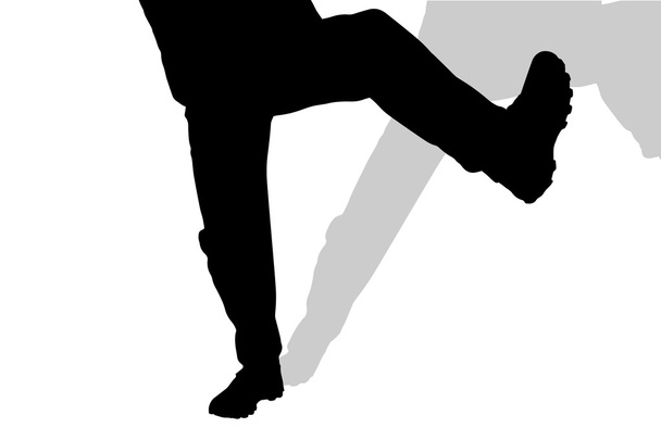 Silhouette of male feet. - Vector, Image