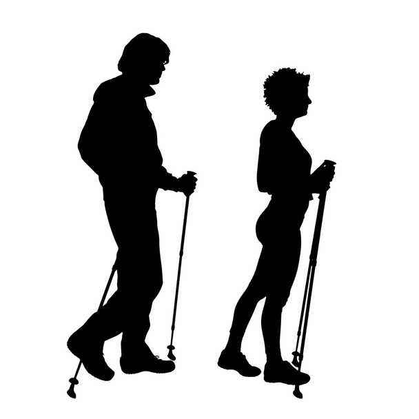 Black  silhouette of a couple. - Vector, Image