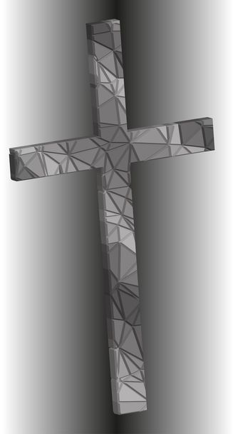 3d low poly crucifix - Vector, Image
