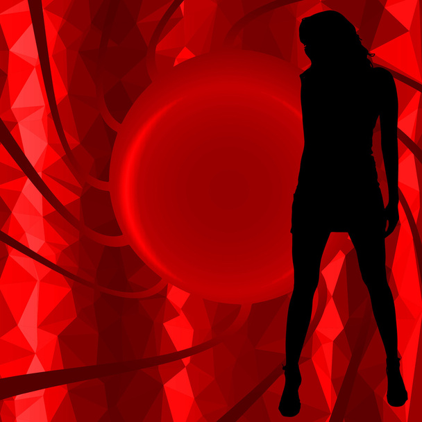 Alacsony poly silhouette szexi lány - Vektor, kép