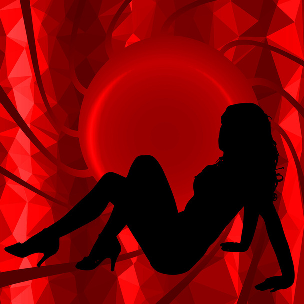 Sexy dziewczyna silhouette Low poly - Wektor, obraz