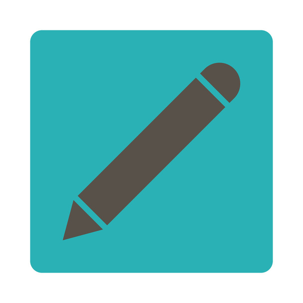 Pencil flat grey and cyan colors rounded button - Photo, image