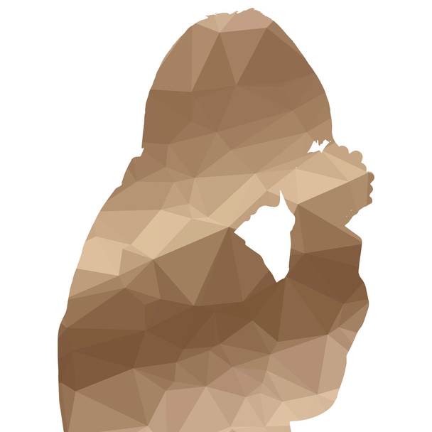 Low poly silhouette boy - Vector, Image