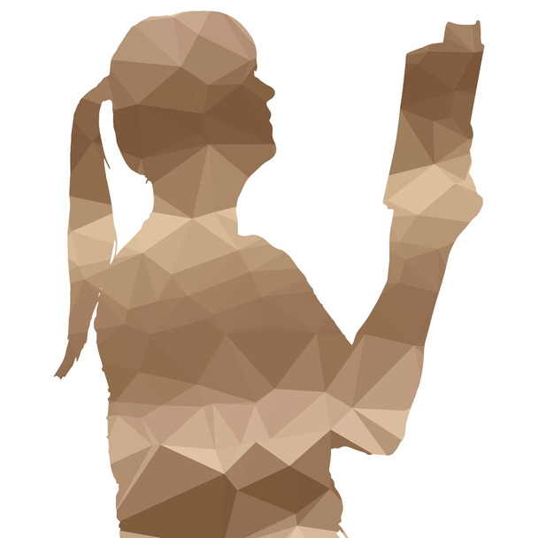Nízké poly silueta ženy - Vektor, obrázek