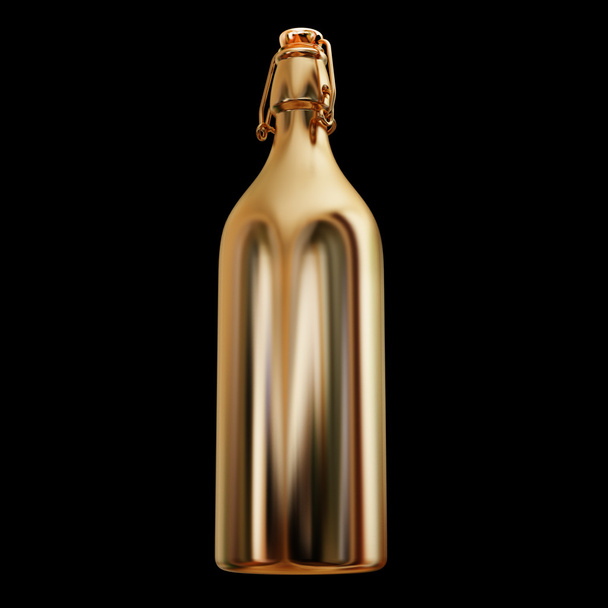 illustration of a gold bottle isolated - Photo, image