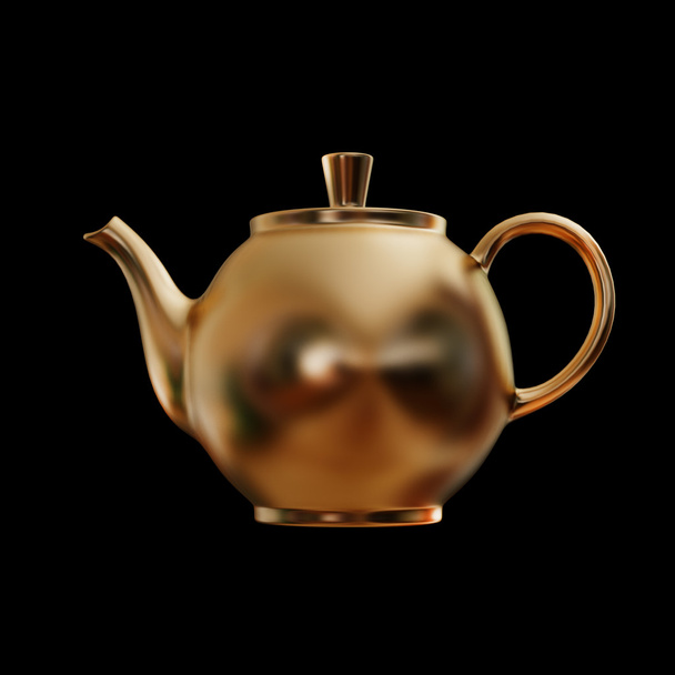 illustration of a Golden kettle isolated - Фото, зображення