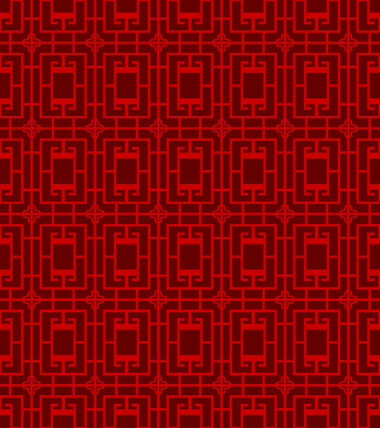 Seamless Chinese window tracery square cross pattern background. - Vector, Image