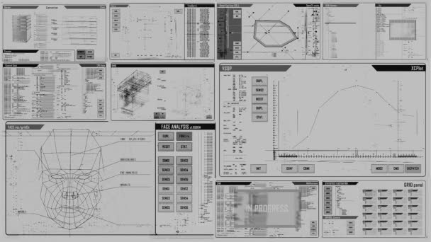 Interfaz futurista del centro de comando (bucle listo
) - Imágenes, Vídeo