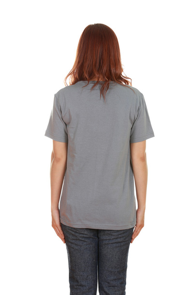 θηλυκό με κενό t-shirt (πίσω πλευρά)  - Φωτογραφία, εικόνα