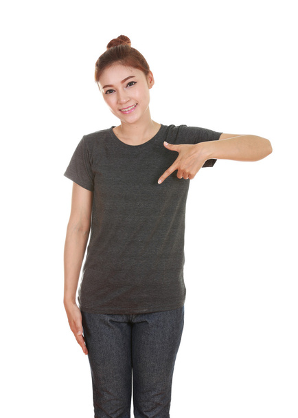 νέοι όμορφη γυναίκα με κενό t-shirt  - Φωτογραφία, εικόνα