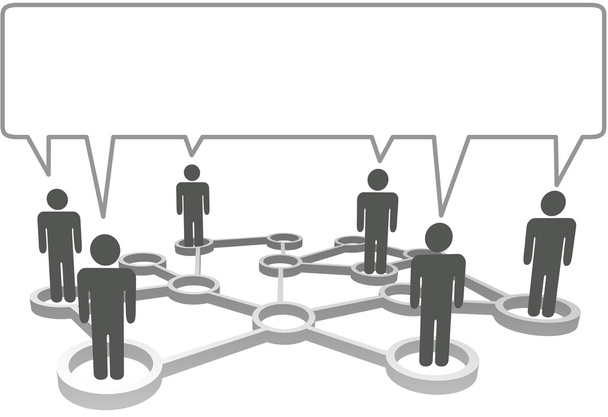 Yhteydet kommunikoida yritysten sosiaalinen verkosto puhe bubb
 - Vektori, kuva