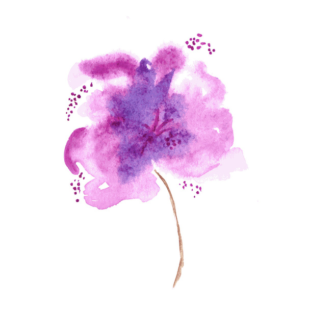 Vector floral background. Watercolor floral illustration. Lilac flower decorative element. - Vector, Image