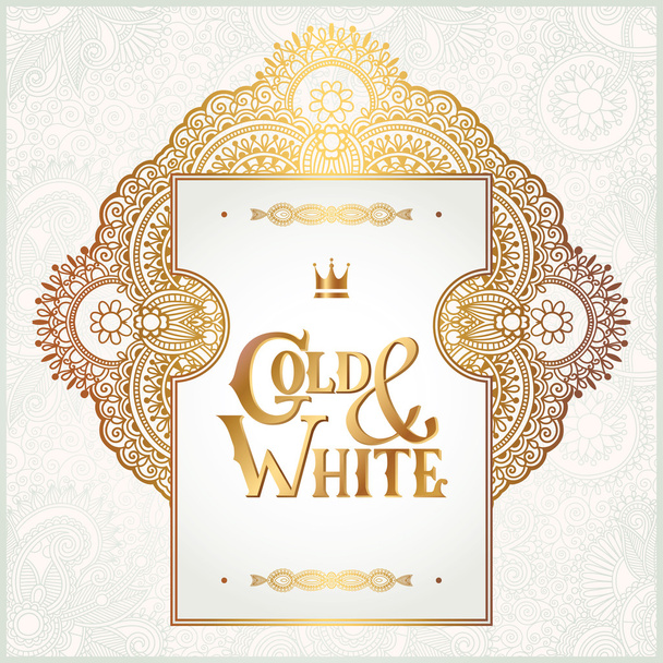 elegant floral ornamental background with inscription Gold and W - Vector, imagen