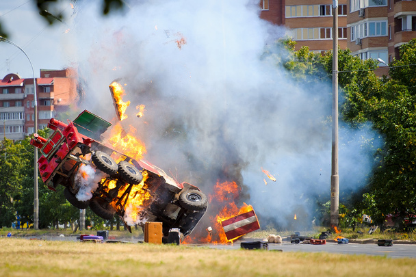 brand vrachtwagen auto - Foto, afbeelding