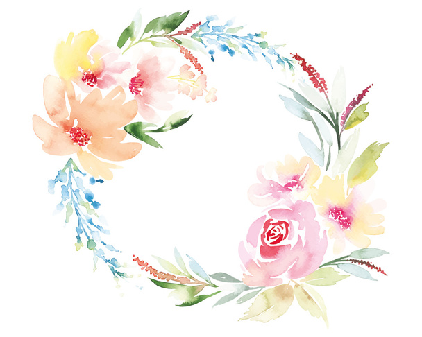 Watercolor greeting card flowers. Handmade. - Vector, Image