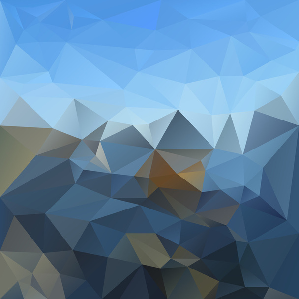 Diseño triangular de fondo poligonal vectorial en colores azules - horizonte de montaña del cielo
 - Vector, Imagen