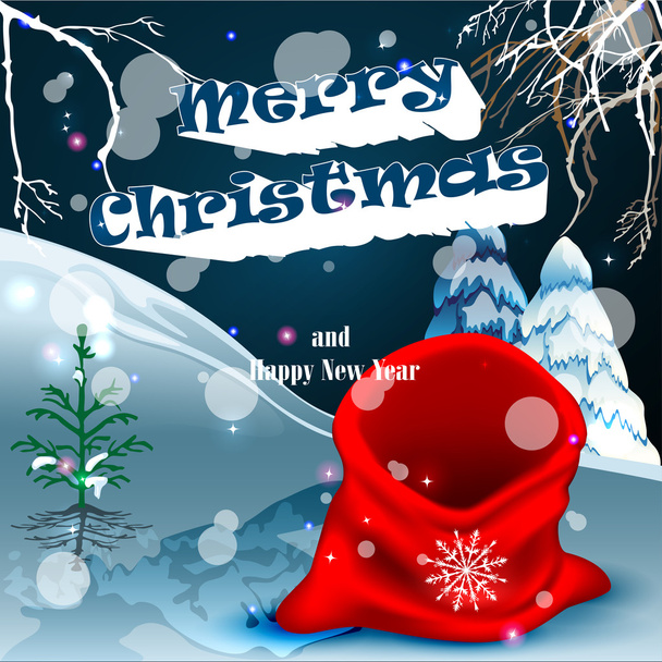Christmas bag poster - Vector, Image