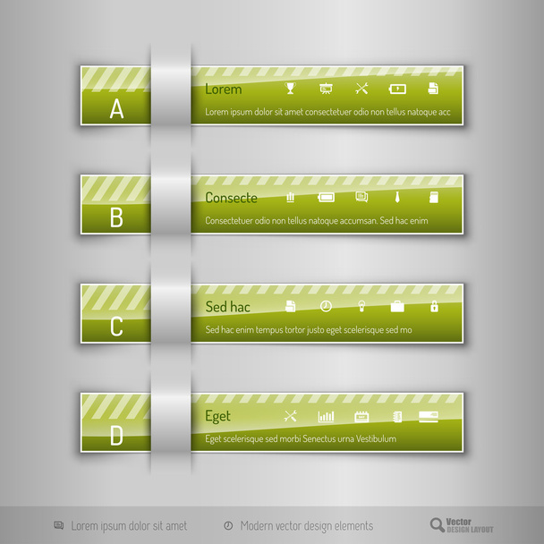 Fichas empresariales modernas - infografías - plantilla para diseño web o
 - Vector, imagen
