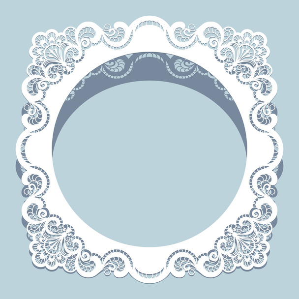 Square cutout lace frame - Vector, Image