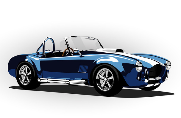 klassischer Sportwagen cobra roadster blau - Vektor, Bild
