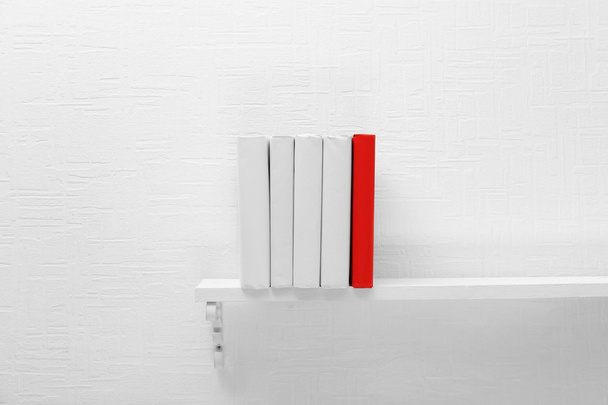 Blank books on shelf - Фото, зображення