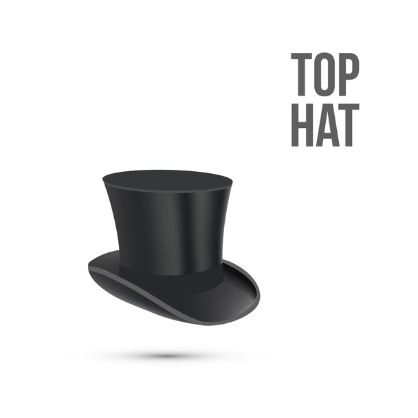 Top Hat isolated on white. Vector - Vektör, Görsel