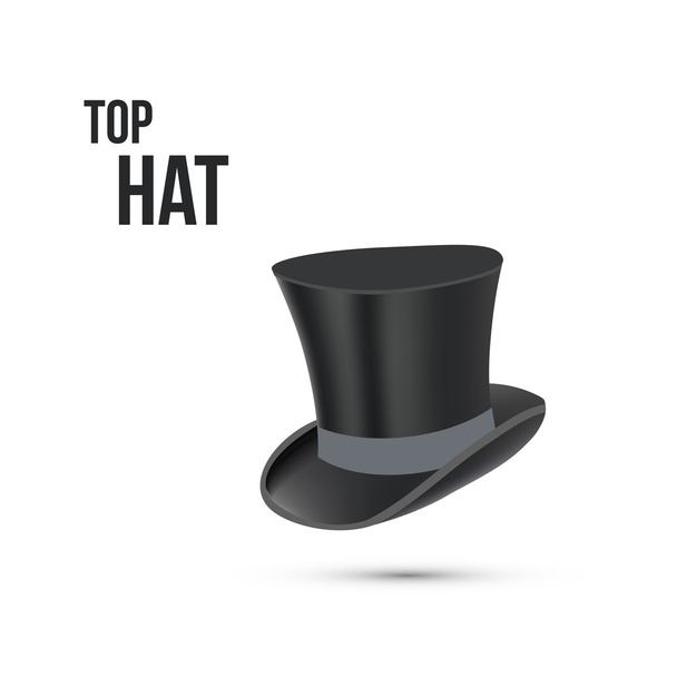 Top Hat isolated on white. Vector - Vettoriali, immagini