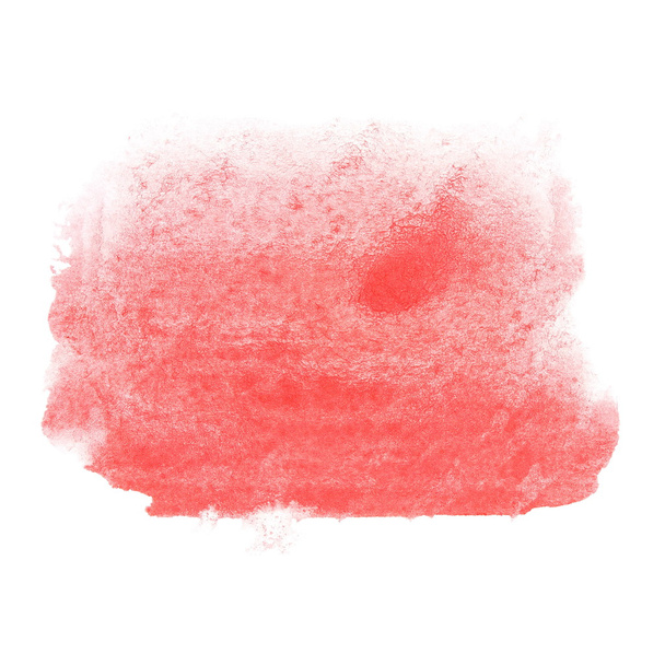 Red watercolor hand painted brush strokes isolated on white background, grunge paper texture, (with clipping path) - Foto, imagen