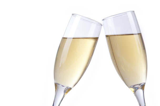 champagneglazen op wit - Foto, afbeelding