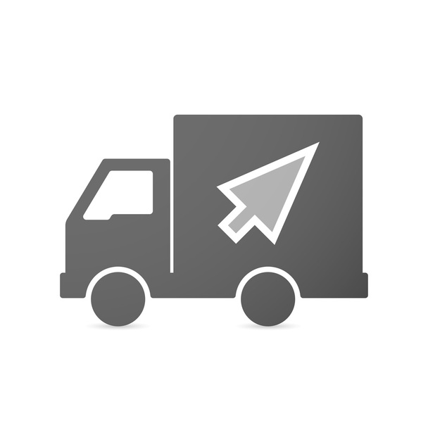 Icono de camión de reparto aislado con un cursor
 - Vector, Imagen