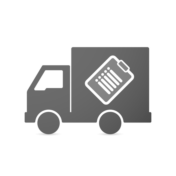 Isolato icona del camion di consegna con un rapporto
 - Vettoriali, immagini