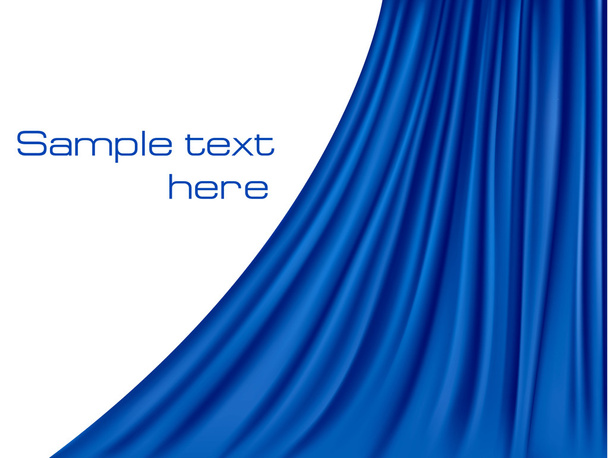Background with blue velvet curtain. - Vector, imagen