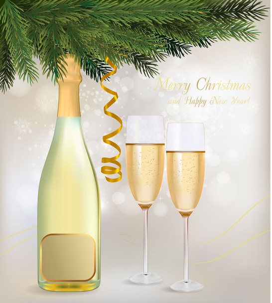 Illustration. Two glasses of champagne - Vektor, obrázek