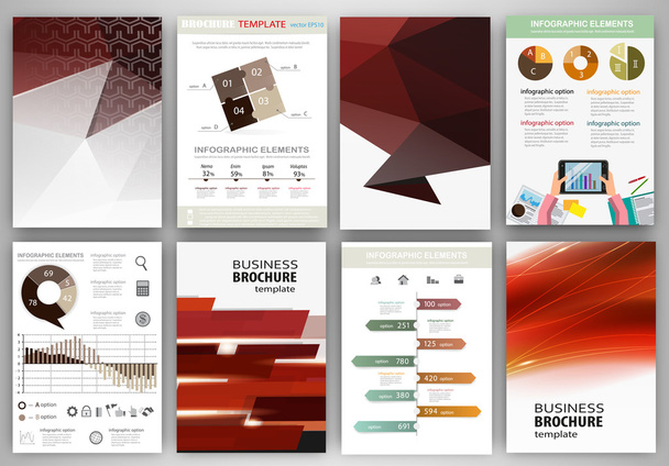 Red backgrounds and abstract concept infographics - Vektör, Görsel